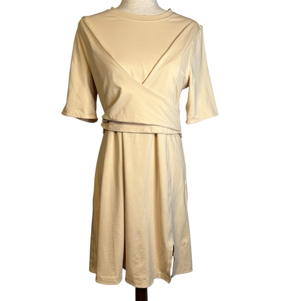 Lululemon Pima Cotton Wrap Tie Dress Prosecco Size 8 Resort Coastal Travel